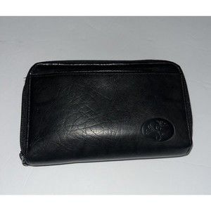 Buxton Heiress Organizer Clutch Wallet Top Grain Cowhide‎ Leather Black 6" X 4"